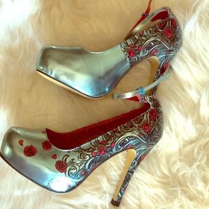 Iron Fist metallic blue heels